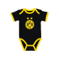 Preview: Borussia Dortmund BVB Baby Body Emblem Schwarz GOTS